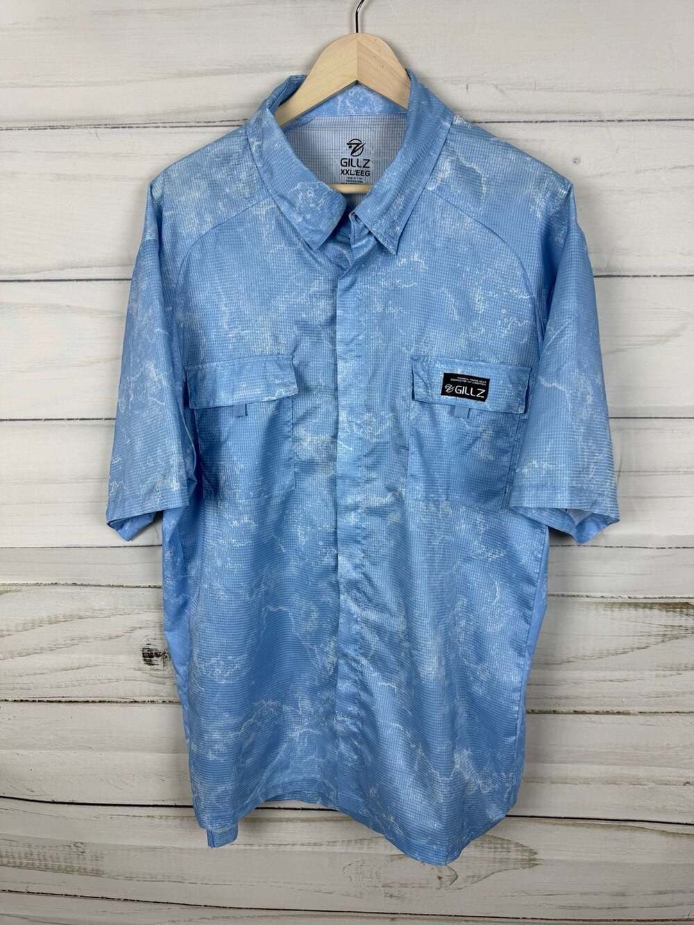 GILLZ Technical Fishing Gear Short Sleeve Shirt Blue XXL